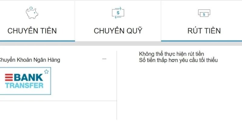 Rút tiền W88 qua chuyển khoản ngân hàng